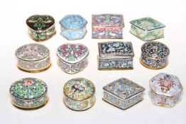 Collection of twelve William Morris bone china trinket boxes.