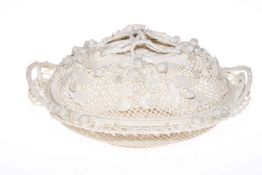 Belleek lst period basket and cover,