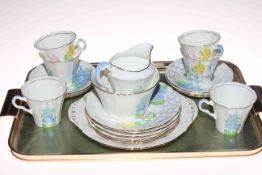 Paladin (Fenton) twenty one piece hand painted tea set.