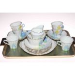 Paladin (Fenton) twenty one piece hand painted tea set.