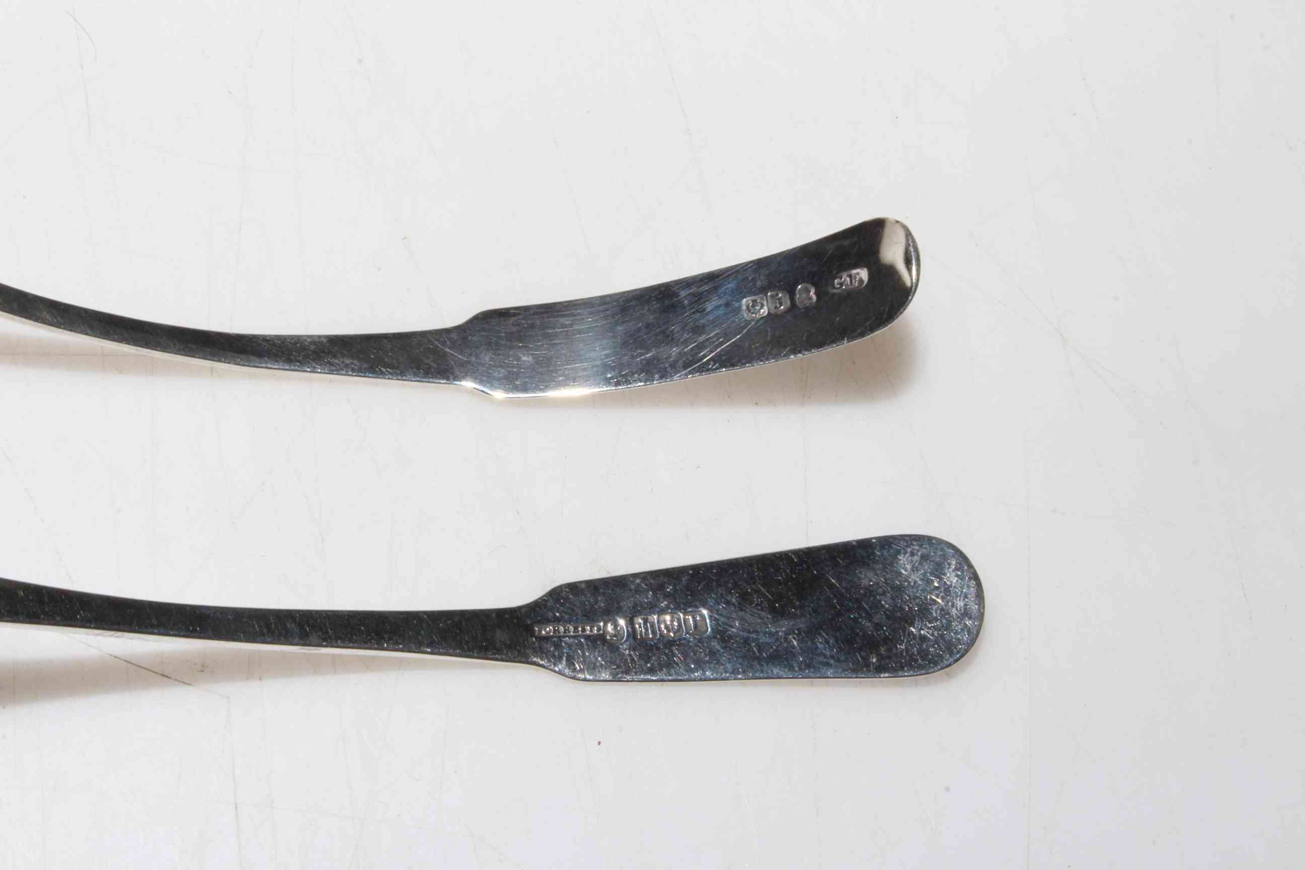 Two Edinburgh silver toddy ladles, one by George Fenwick 1815, the other with shell terminal 1823. - Image 2 of 2