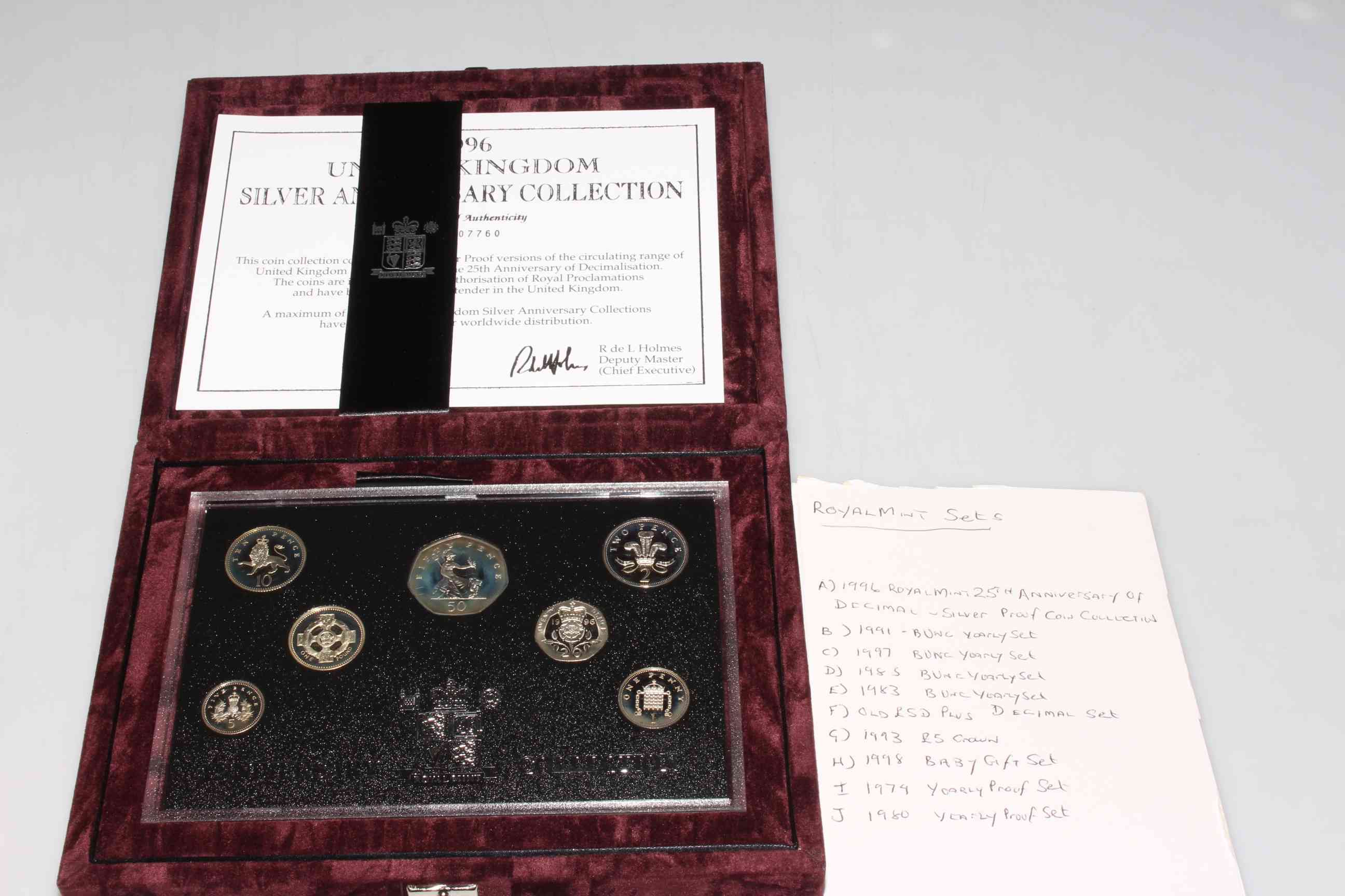 Collection of Royal Mint sets including 1993 £5 Crown, 1996 25th Anniversary of decimal coins. - Image 2 of 2