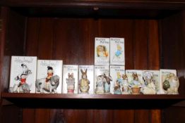 Nine Beswick Beatrix Potter figures including Lady Mouse,