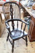 Broadarm Windsor pierced splat back elbow chair.