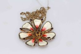 David Anderson silver gilt and enamel pendant/brooch designed by Karl Jorgen Otteren,