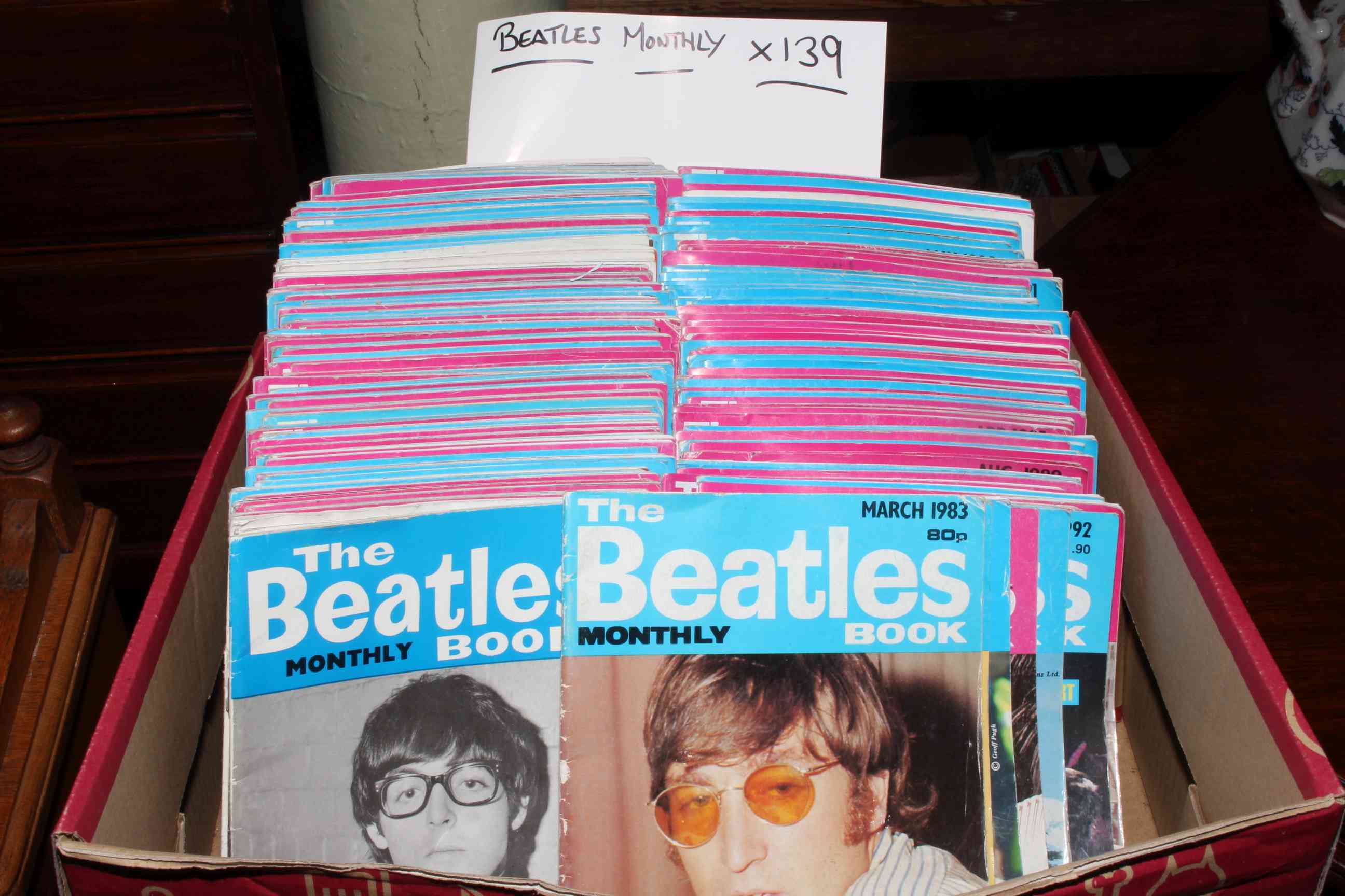 The Beatles Monthly Book, approximately 130 issues dating 1980's to 2000's.