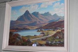 William Russell, Benloyal, Sutherland, oil on board, signed lower left, 49cm by 69.