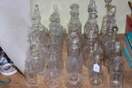 Thirty assorted 19th & 20th Century decanters, mostly with stoppers.