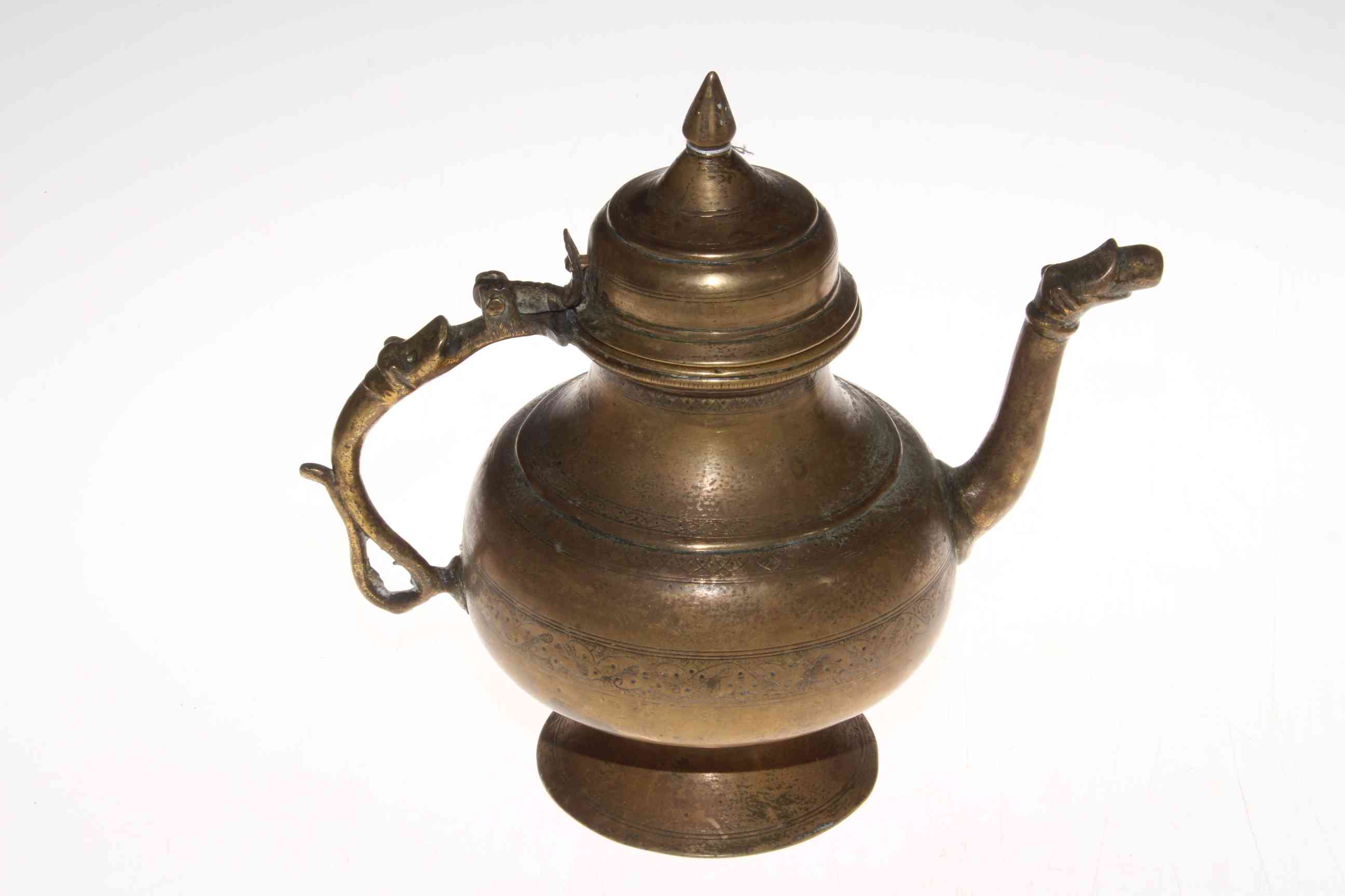 Indian brass vessel/coffee pot, 24cm. - Image 2 of 2