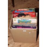 Two boxes of LP records including 60's, musical, classical, etc.