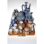 Collection of Dutch blue and white pottery and Oriental part coffee service.