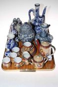 Collection of Dutch blue and white pottery and Oriental part coffee service.