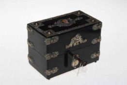 Fine Continental perfume casket, the interior with two gilt decorated bottles,