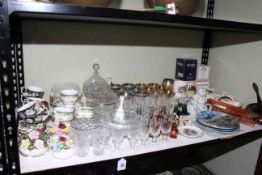 Royal Albert Provincial Flowers and Roslyn china teaware, assorted glassware, scent bottles,