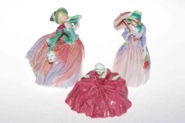 Three Royal Doulton figurines 'Autumn Breezes',