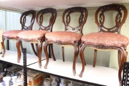 Set of four Victorian mahogany cabriole leg parlour chairs.