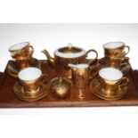 Rob Turner gilded bone china twenty one piece tea service (good condition).