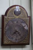 19th Century arched top wall clock with brass and silvered dial, Thomas Calvert, Stokesley,