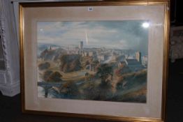 Peter Allis, View of Richmond, watercolour, signed lower right, 53cm by 75cm, in gilt glazed frame.