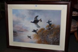 Peter Allis, Black Game, Loch Lomond, watercolour, signed lower right, 46.