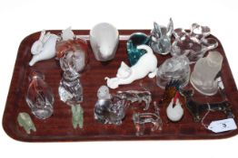 Collection of mostly glass animals including Villeroy & Boch rabbit,