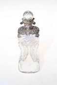 William Comyns, silver mounted wrythen hour glass decanter, London 1898, 20cm high.