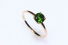 Chrome Diopside 9 carat gold ring, size P/Q, with certificate.