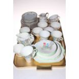 Shelley Regent Shape Crocus eighteen piece tea set and Noritake twenty two piece tea set.