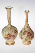 Two Royal Worcester blush vases, shape no's 304 and 1661, circa 1910/15.