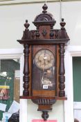 Victorian walnut Vienna style wall clock.
