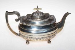Walker & Hall silver teapot in George IV style, Sheffield 1930, 29cm across, 17cm high.