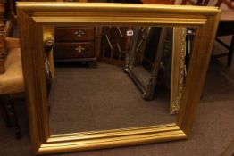Gilt framed rectangular wall mirror, 103cm by 88cm overall.