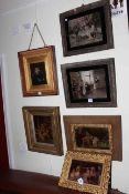 Collection of three framed concave chrystoleums, largest 40cm by 35cm including frame,