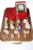 Spode carriage clock (boxed), Royal Albert and Beswick Beatrix Potter figures,