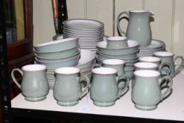 Denby Stoneware Greenware including milk jug, dinner plates, bowls and cups,