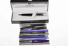 Collection of pens including a Sheaffer propelling pencil, Parker, etc.