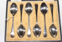 Cased set of six silver teaspoons, Sheffield 1946.
