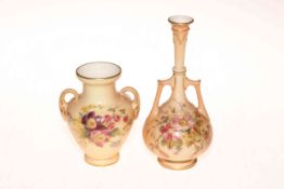 Two Royal Worcester blush ware vases, date codes 1900/1910.