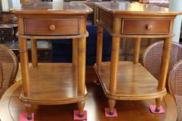 Pair Willis & Gambier Lille collection single drawer lamp tables,
