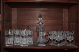 Edinburgh crystal 'Thistle' suite of glassware comprising decanter, water jug,