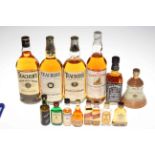 Three Teachers Highland Cream whisky, Famous Grouse, Jack Daniels, Wade Bells,