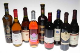 Nine bottles of wine including Giordano wines.