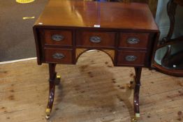 Good quality mahogany five drawer sofa table, 73cm,