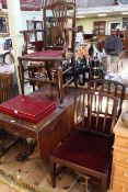 Victorian mahogany drop leaf dining table with frieze drawer,