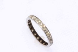 Diamond set platinum/white gold eternity ring, size M.