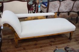 Late 19th/early 20th Century oak framed chaise longue.