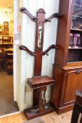 Victorian mahogany skeleton hallstand, 193cm high.