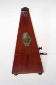 French mahogany metronome, 22cm high.