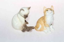Two Royal Worcester kittens, Ginger and Siamese.