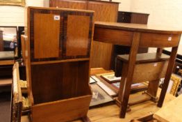 1920's/30's oak smokers/magazine cabinet, small oak open bookcase,